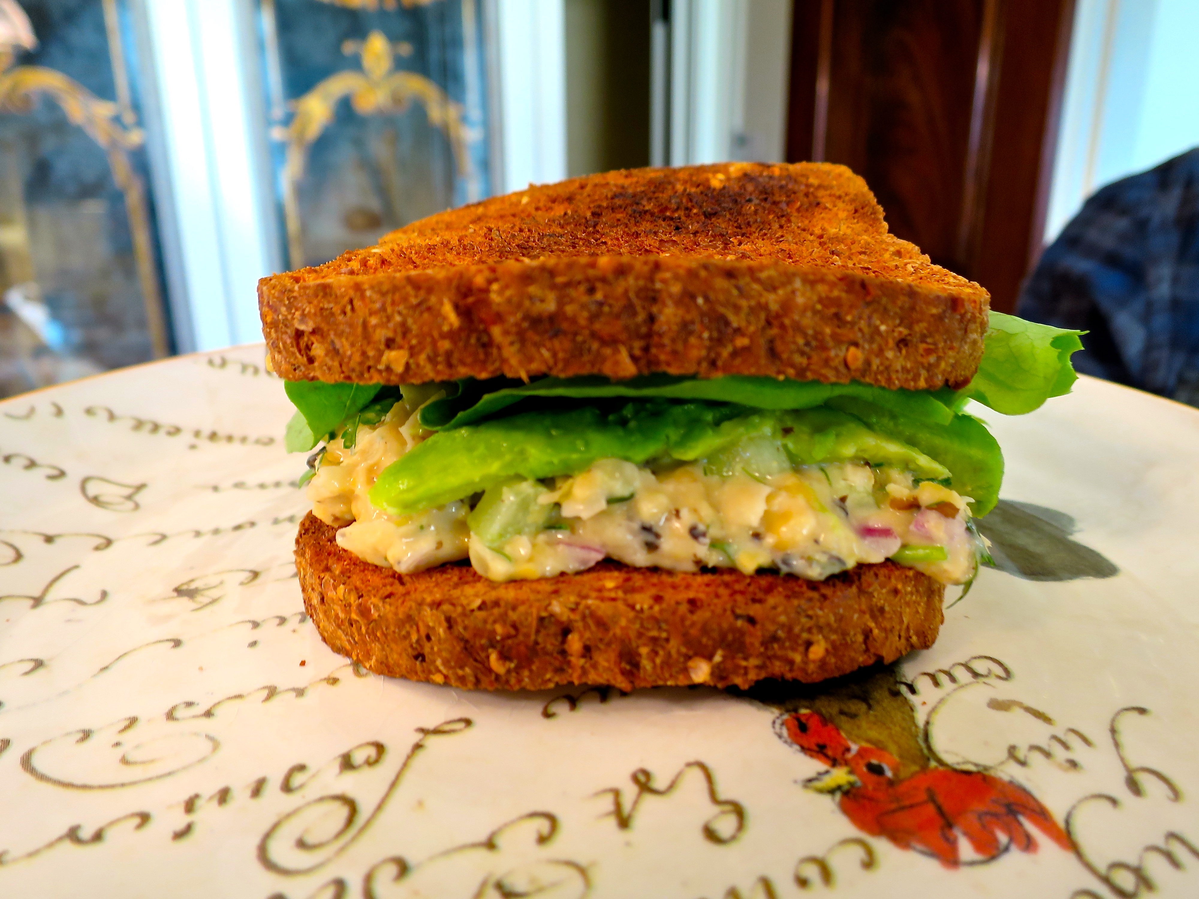 Tuna-less salad sandwich