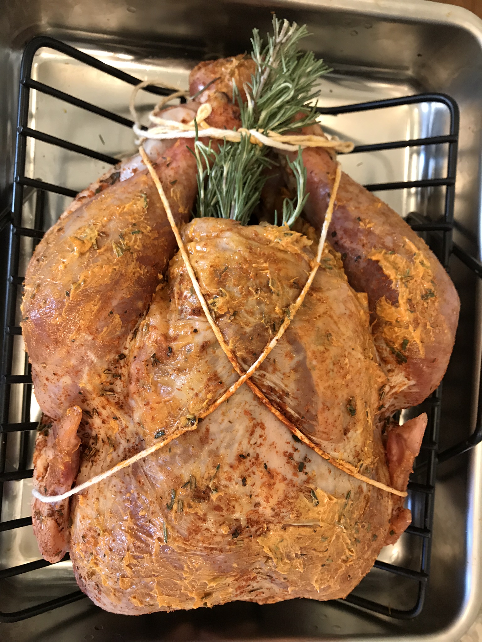 Dry Brined Roasted Turkey Ready for the Oven_Pamela Morgan_Flirting with Flavors